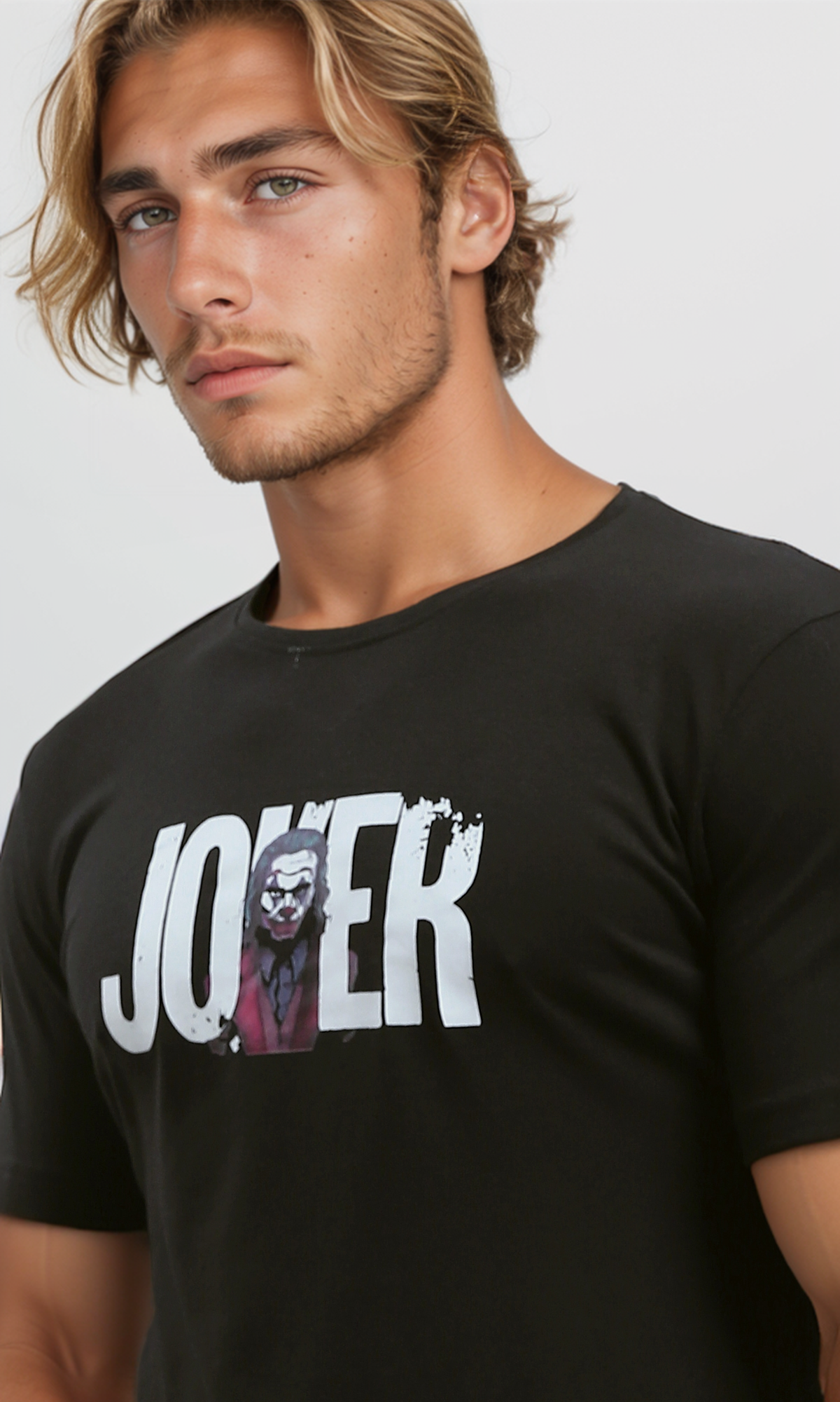 O190172 Printed "Joker" Short Sleeves Cotton Tee