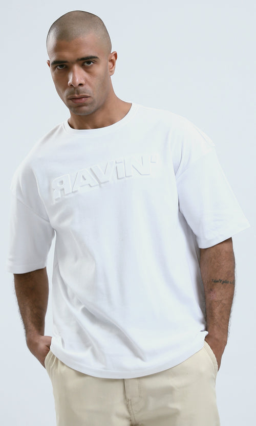 O190187 Off-White Elbow Sleeves Relaxed Fit Summer Tee