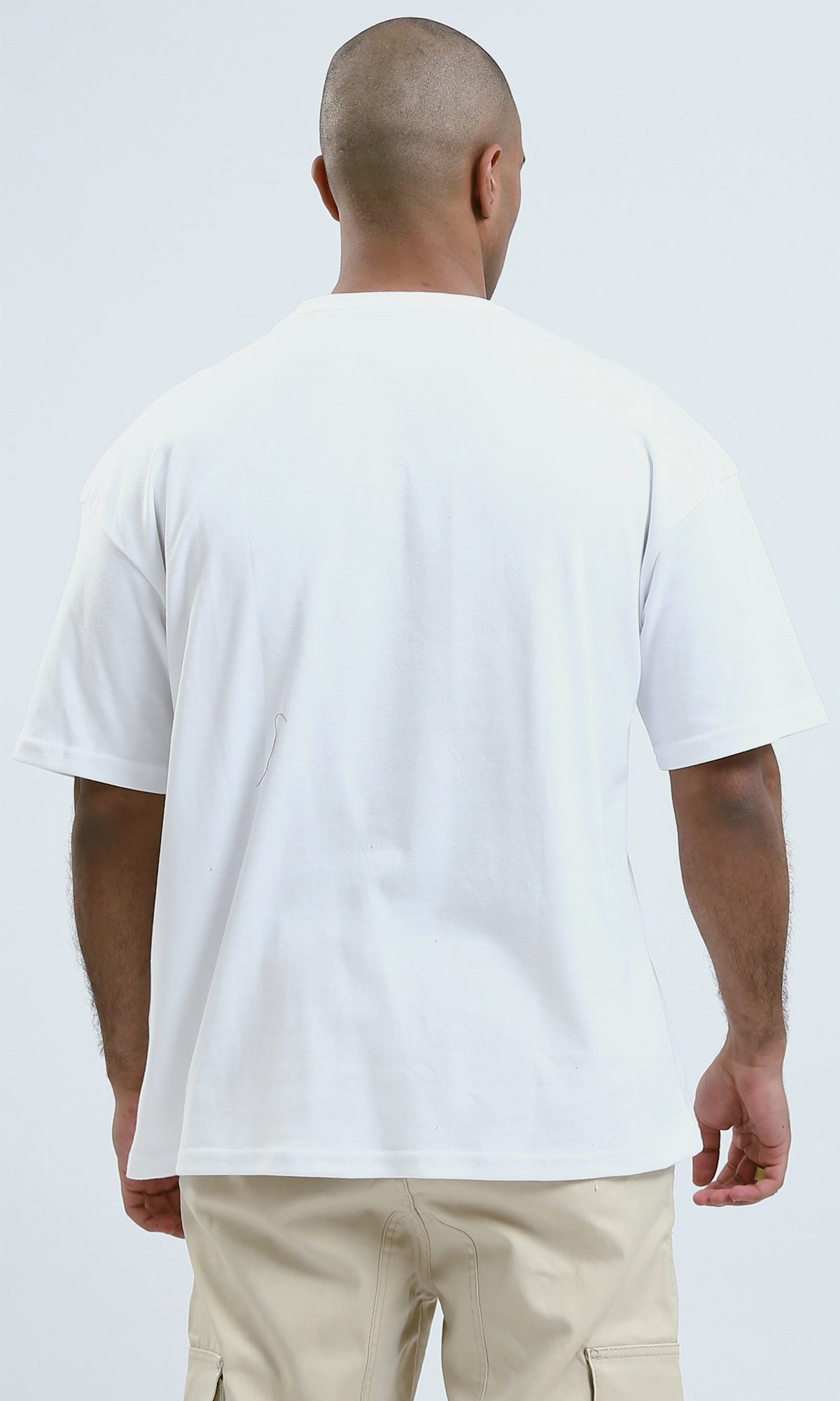 O190187 Off-White Elbow Sleeves Relaxed Fit Summer Tee