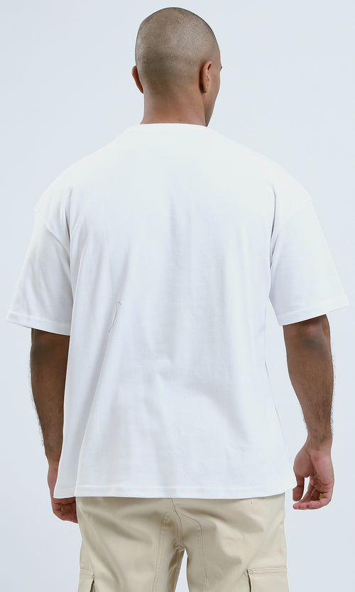 O190187 Off-White Elbow Sleeves Relaxed Fit Summer Tee