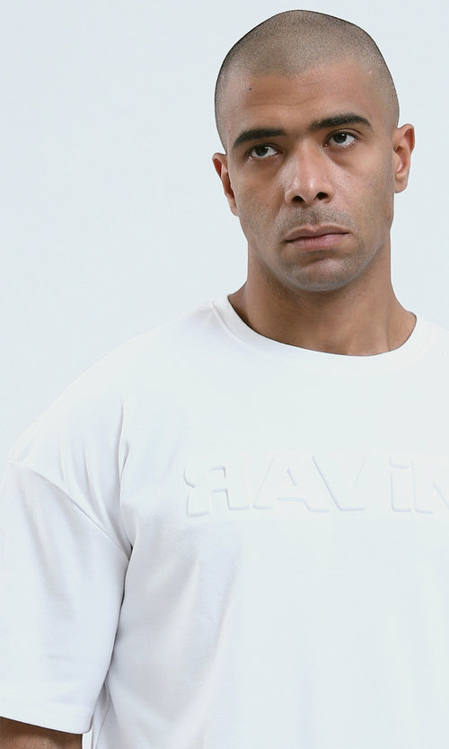 O190187 Off-White Elbow Sleeves Relaxed Fit Summer Tee