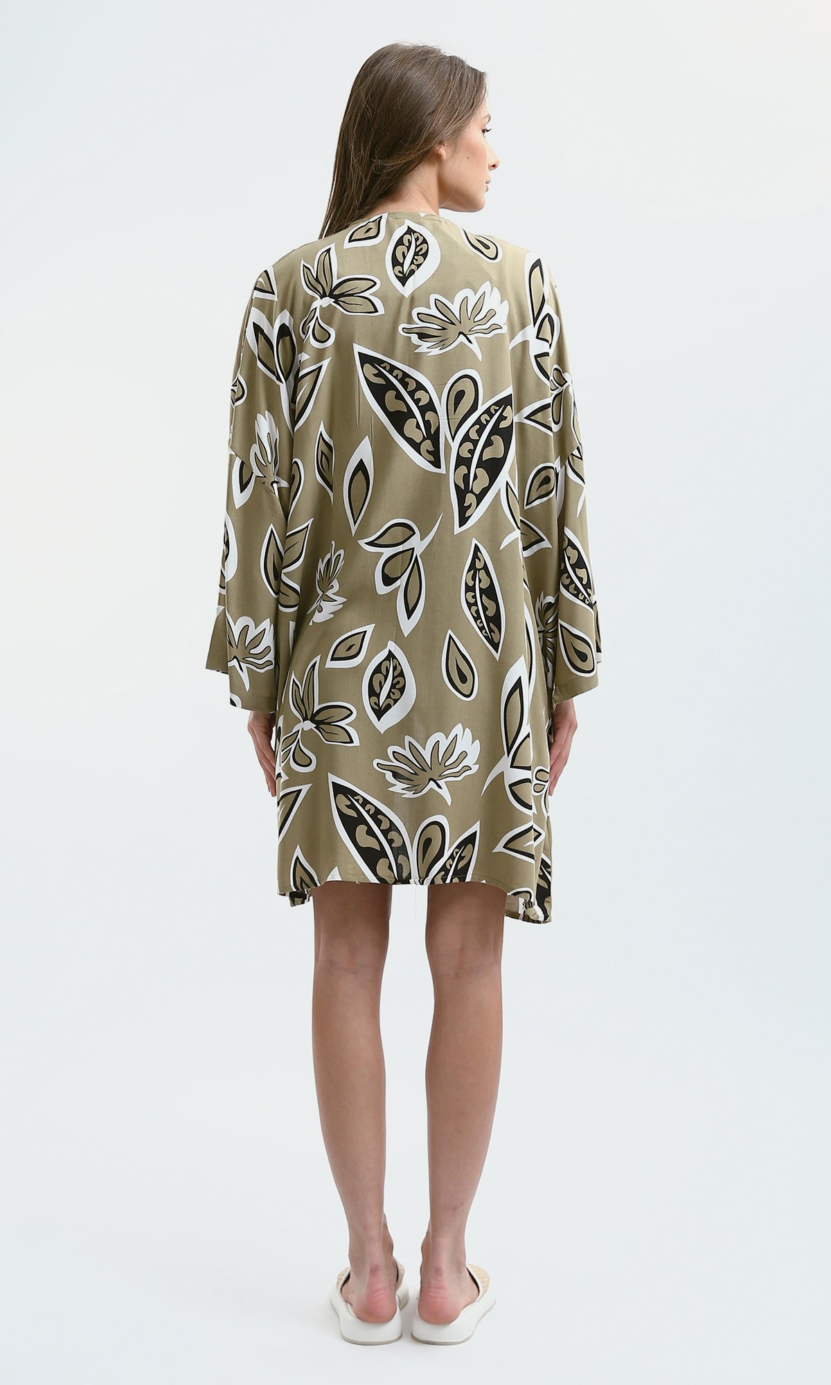 O190347 Multicolour Long Sleeves Comfy Patterned Cardigan