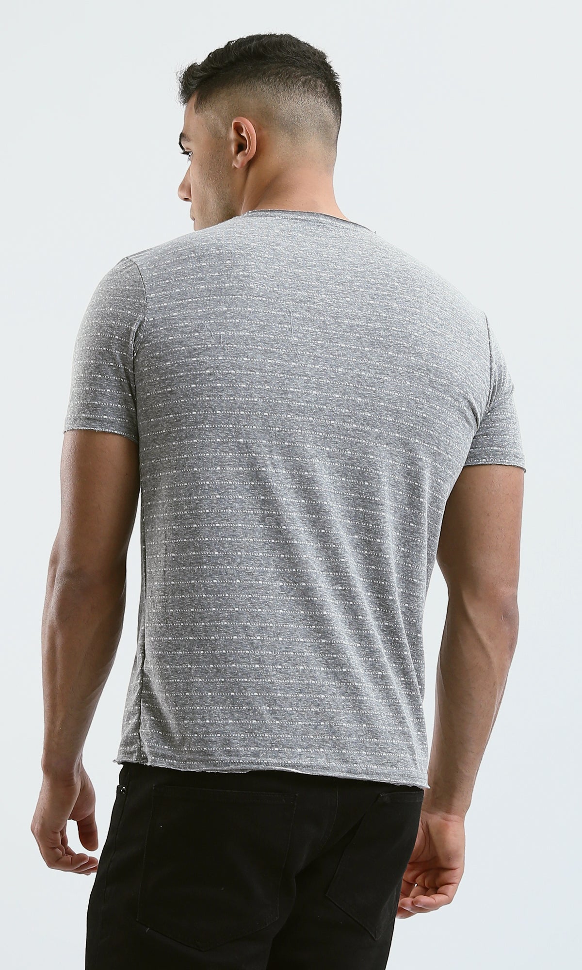 O190365 Heather Medium Grey Short Sleeves Slip On Tee