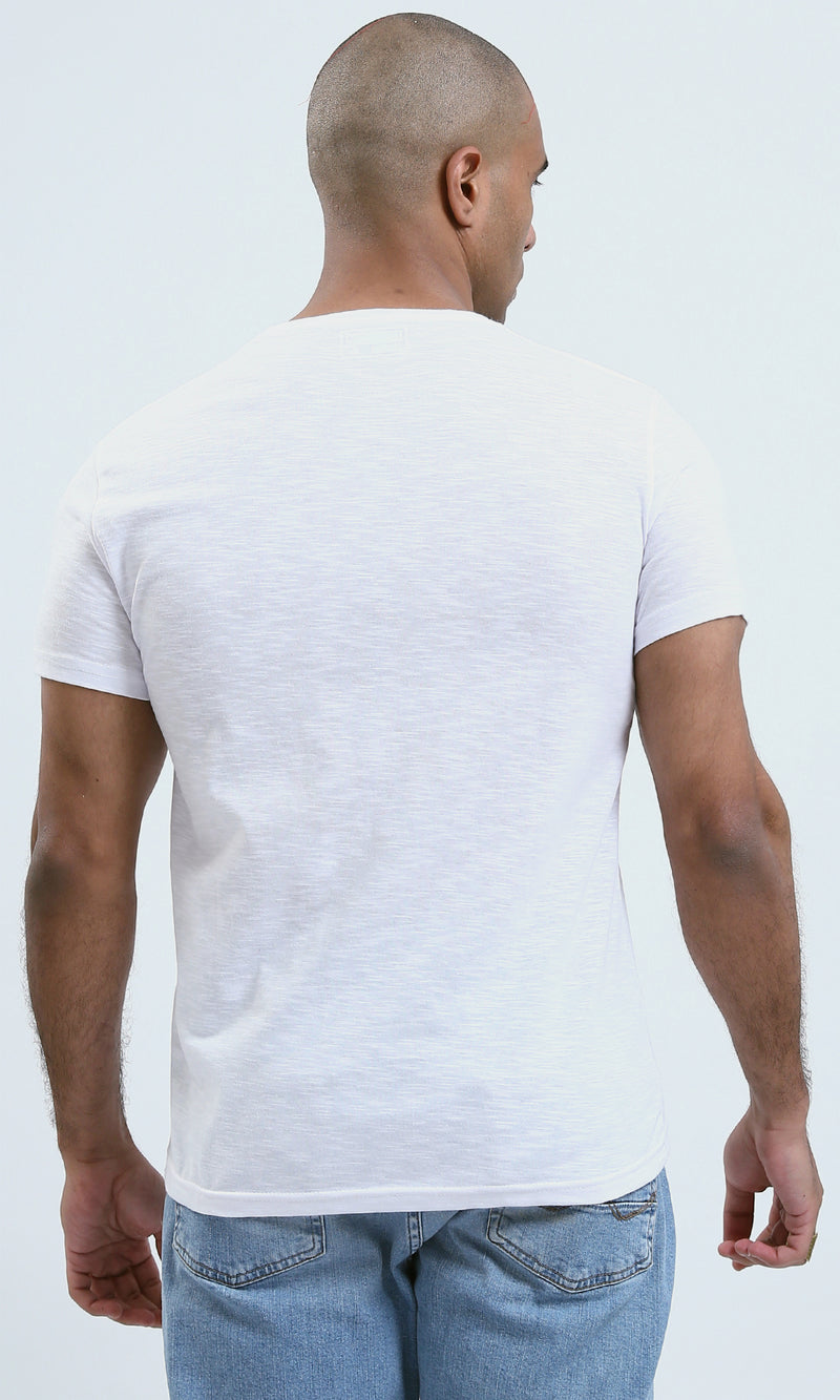 o190726 - Round Neck Comfort Heather White Summer Tee