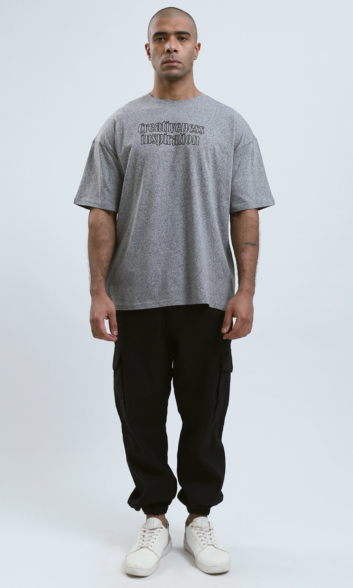 o190740 - Heather Grey Printed Summer "Creativeness" Tee