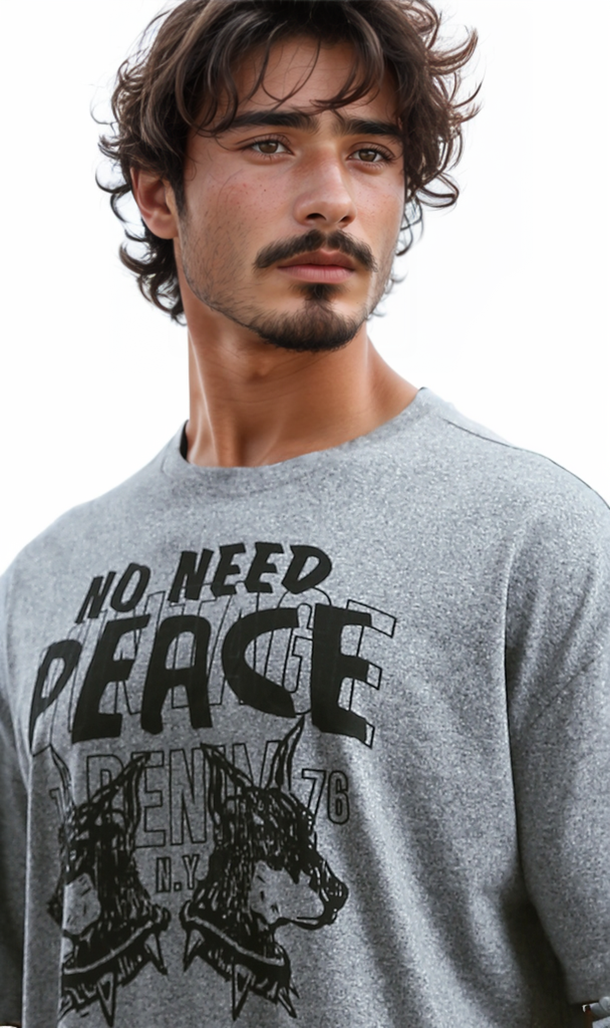 O190741 Heather Grey Round Neck Summer Tee