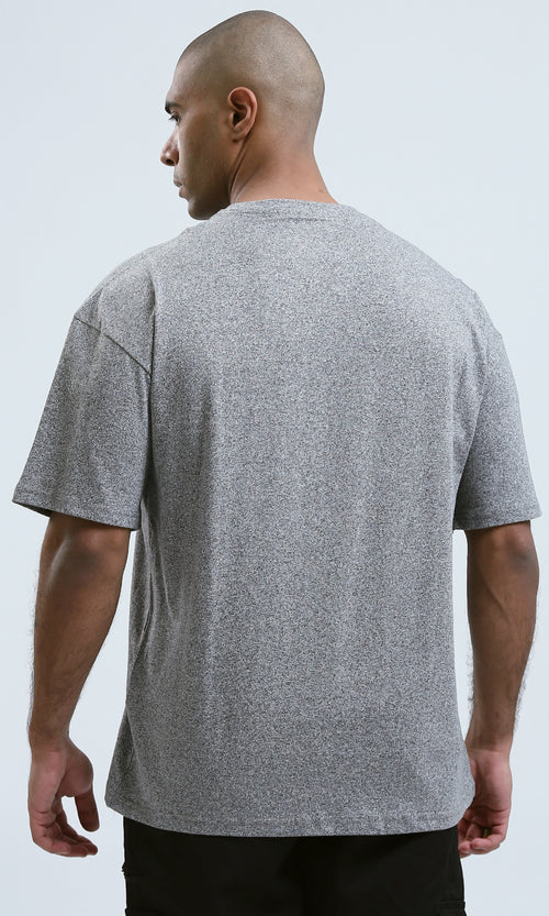 o190744 - Heather Dark Grey Elbow Sleeves Slip On Tee