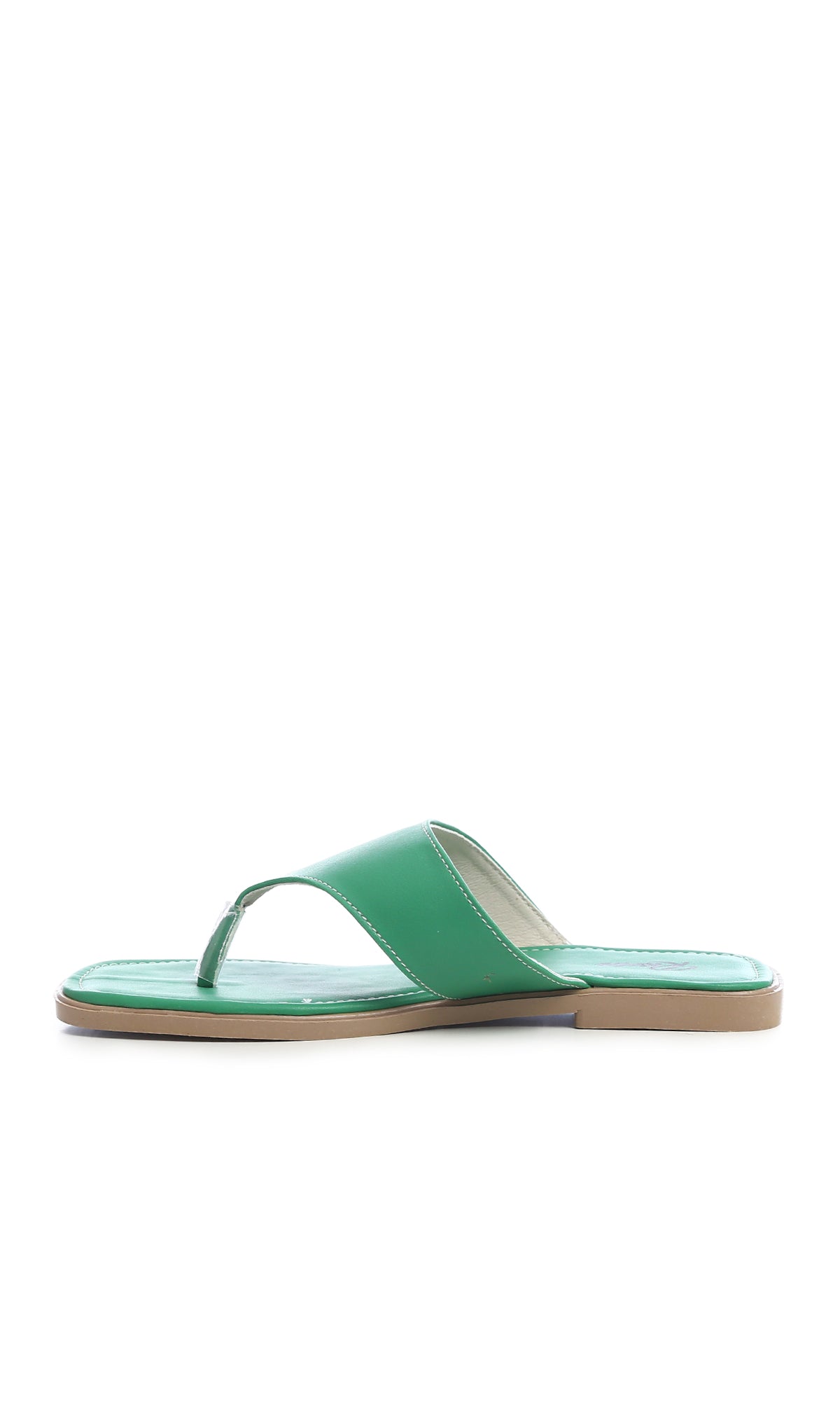 صندل ثونغ أخضر زاهي بتفاصيل خياطة متباينة - O190894