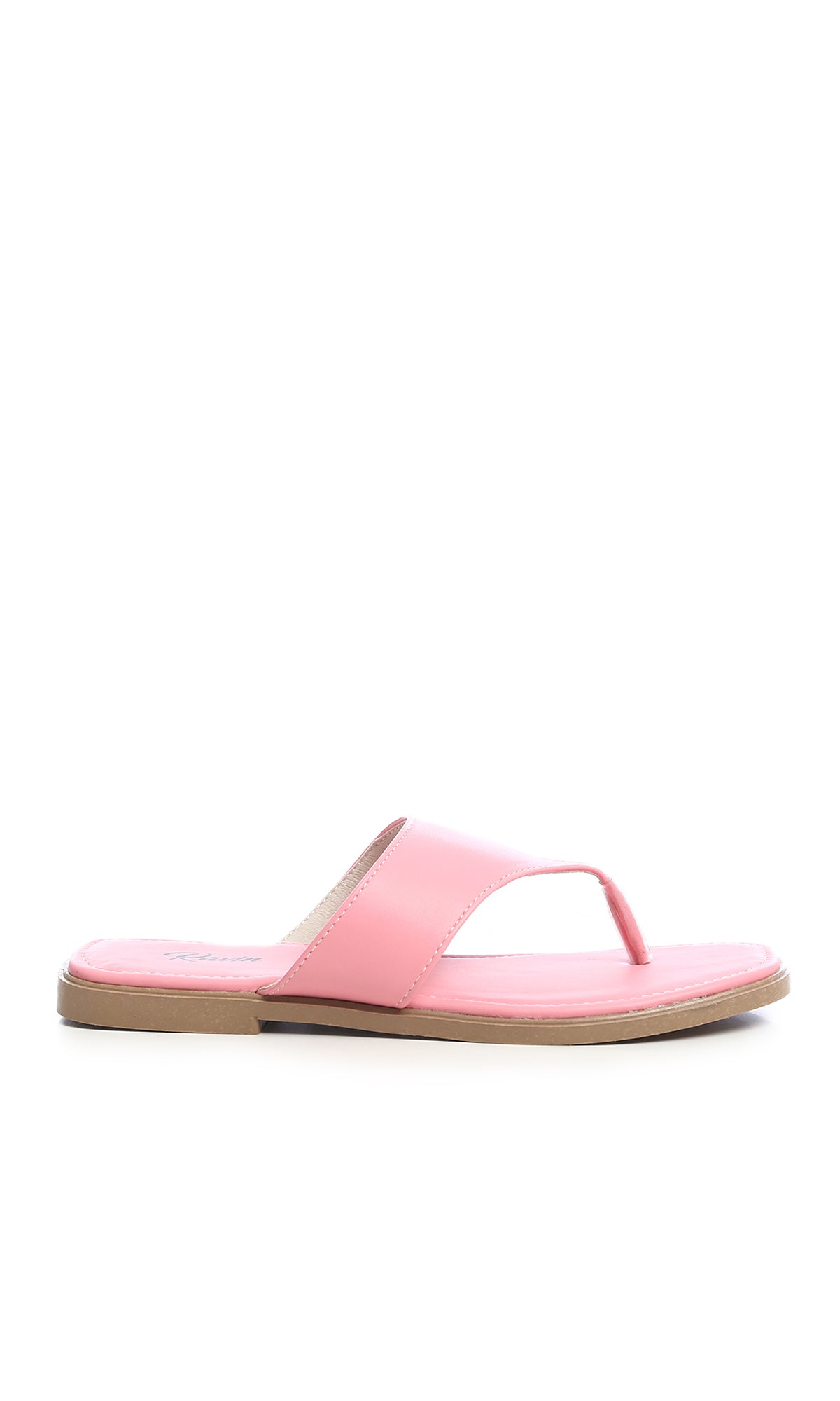 Women's Soft Pink Wide-Strap Thong Sandals - O190896