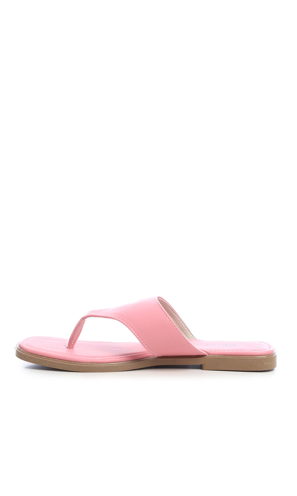 Women's Soft Pink Wide-Strap Thong Sandals - O190896
