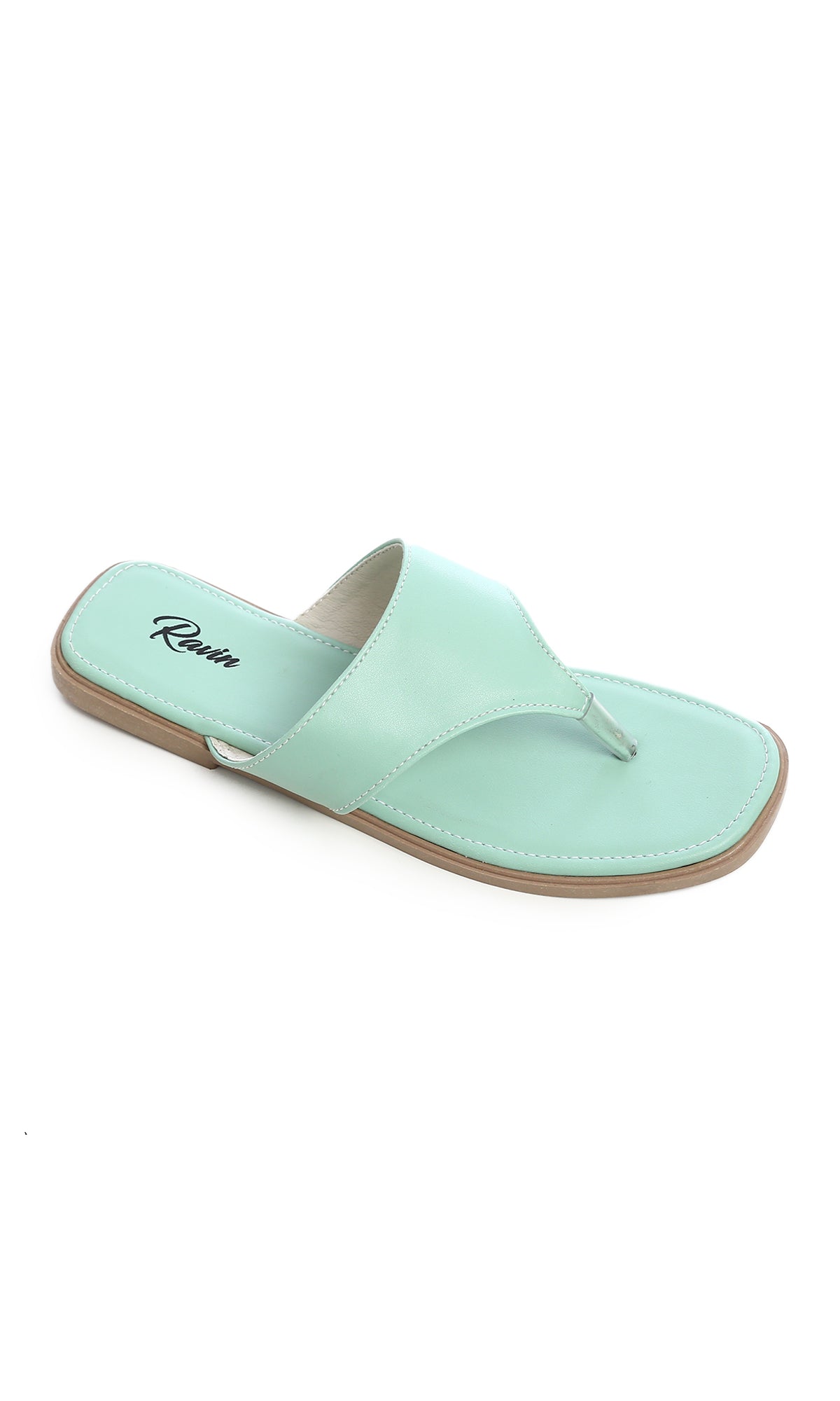 صندل ثونج نسائي مريح بسيور عريضة بلون أخضر مينت - 0190897