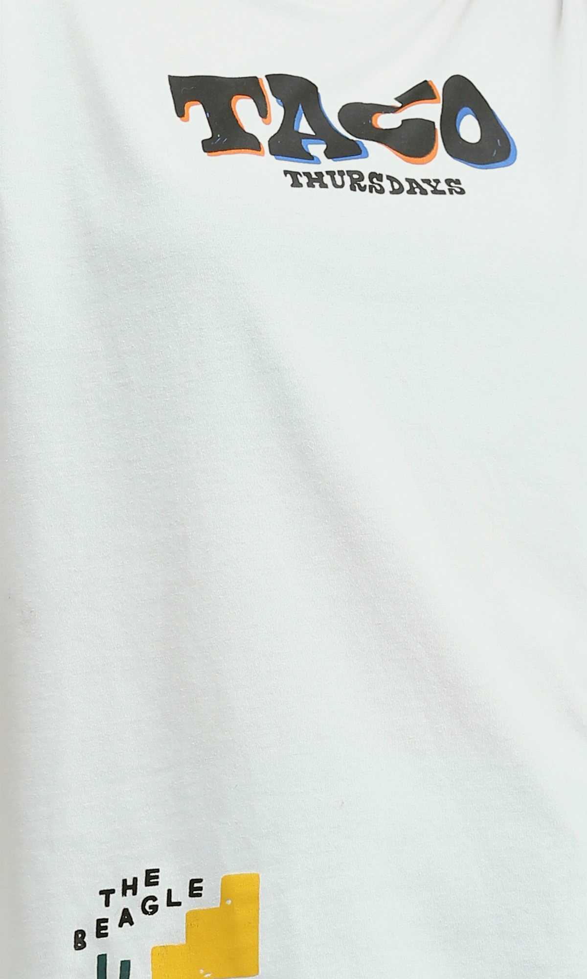 O190926 - Slip On Printed White ''Taco'' Cotton Tee