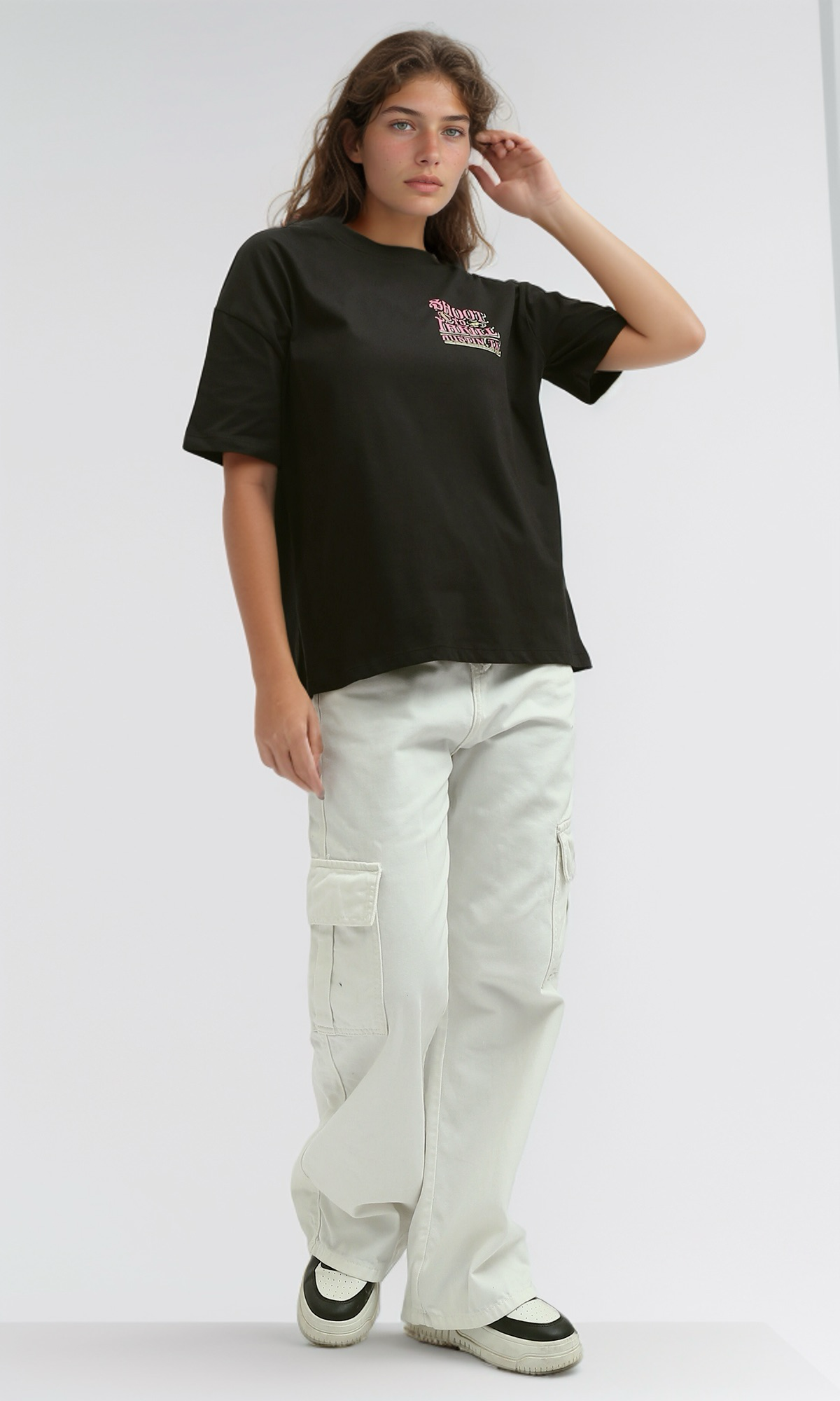 O190938 Short Sleeves Regular Fit Black Casual Tee