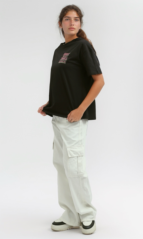 O190938 Short Sleeves Regular Fit Black Casual Tee