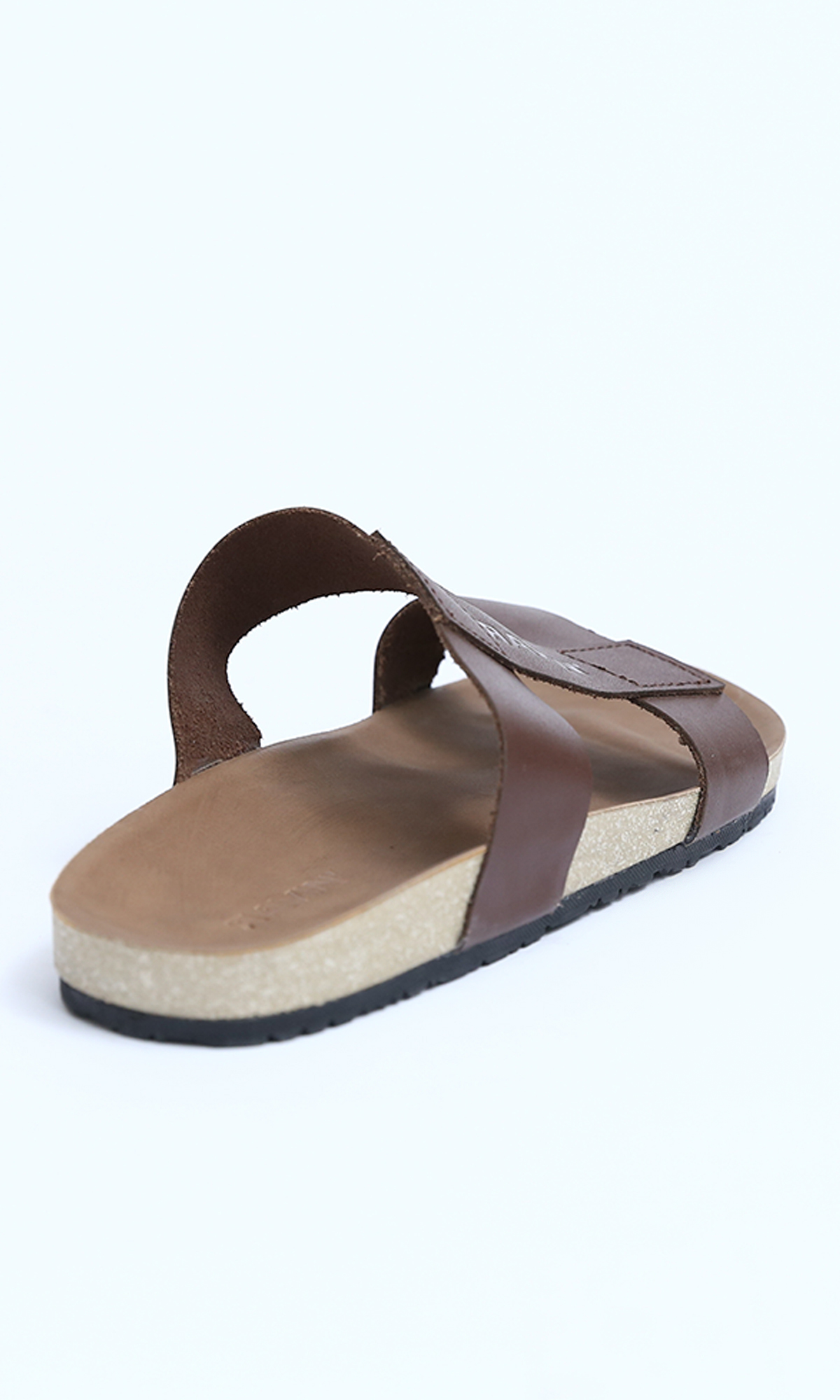 Men's Brown Double Strap Urban Slides - O191120