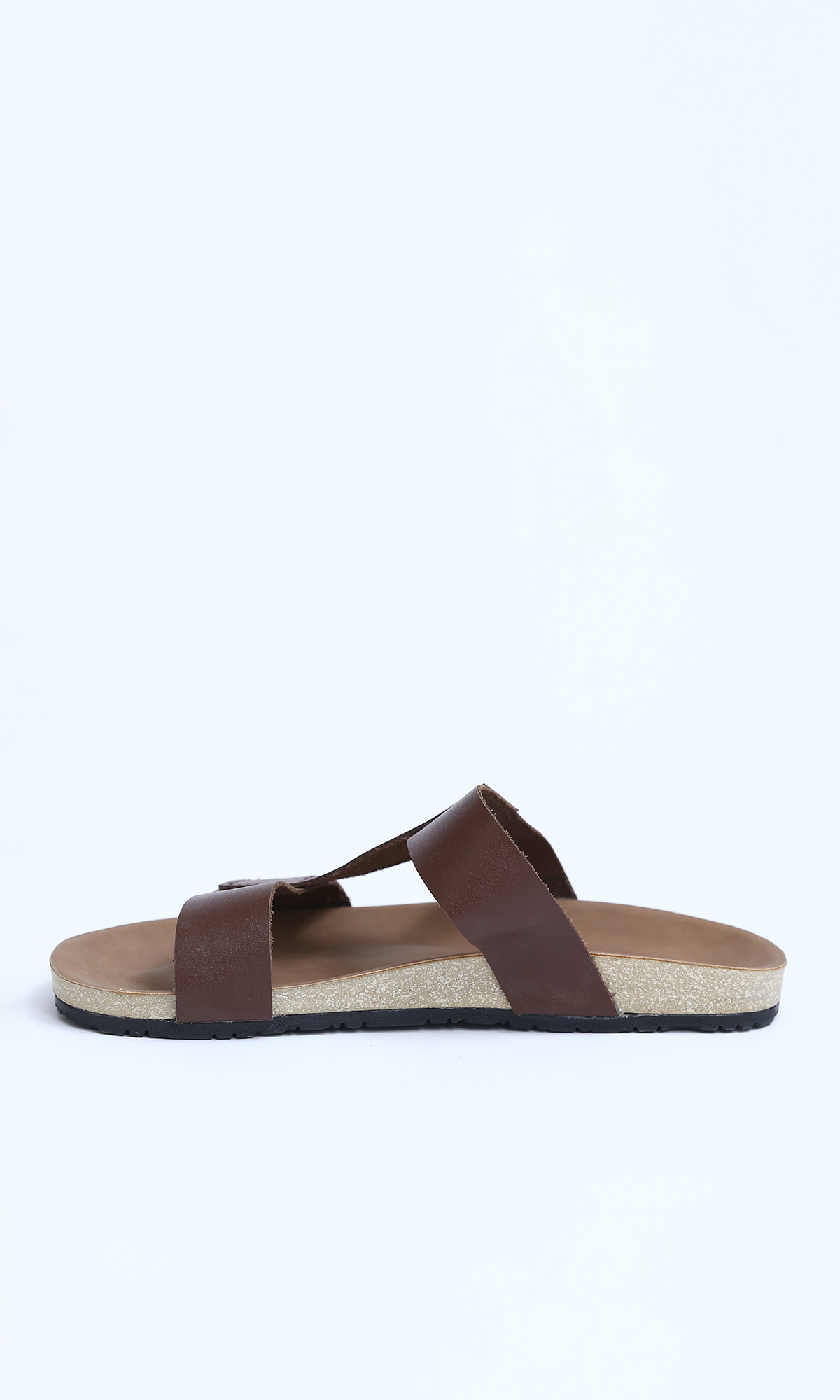 Men's Brown Double Strap Urban Slides - O191120