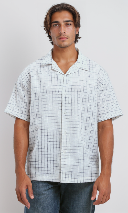 O191223 Short Sleeves Plaids Multicolour Summer Shirt