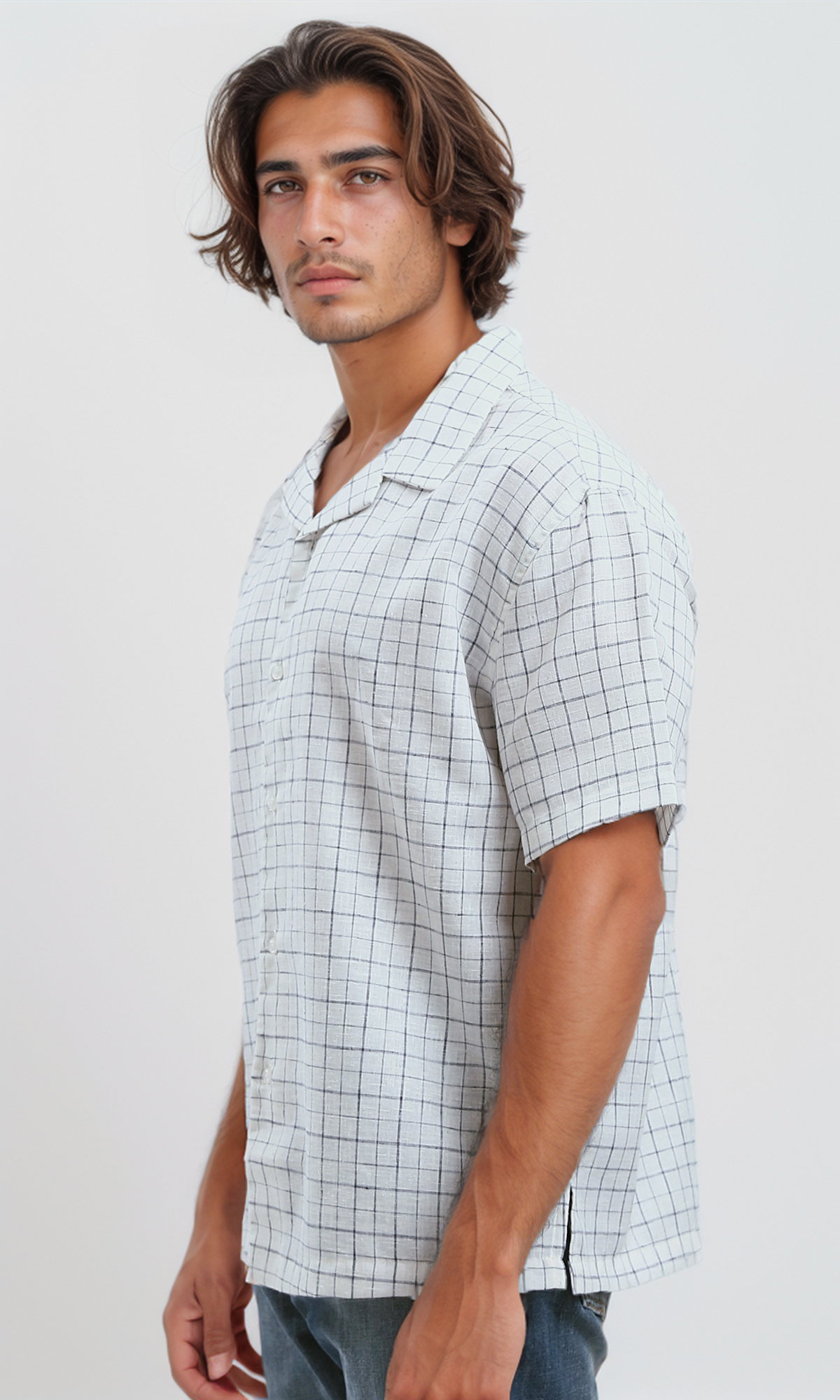 O191223 Short Sleeves Plaids Multicolour Summer Shirt