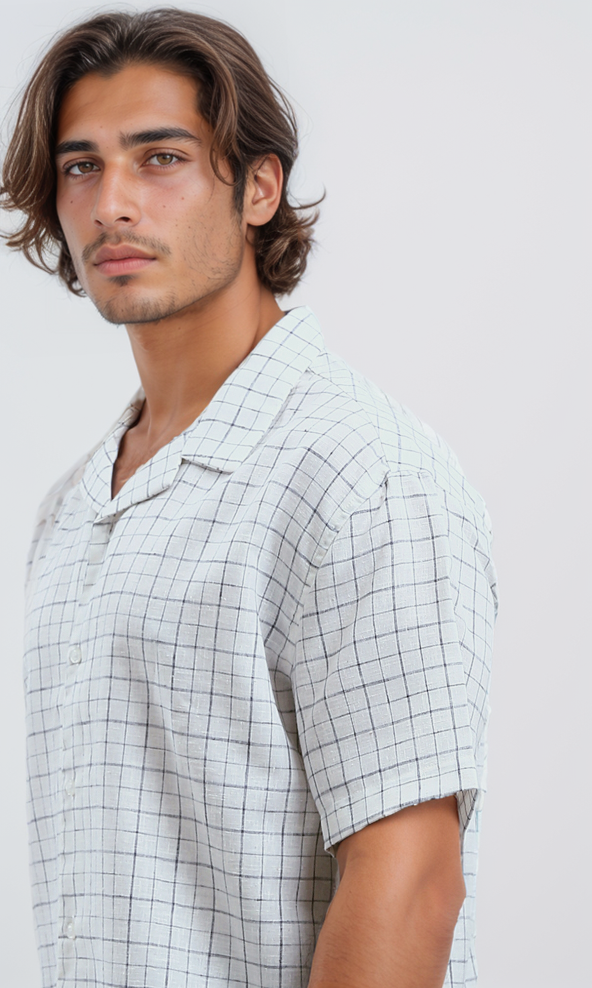 O191223 Short Sleeves Plaids Multicolour Summer Shirt