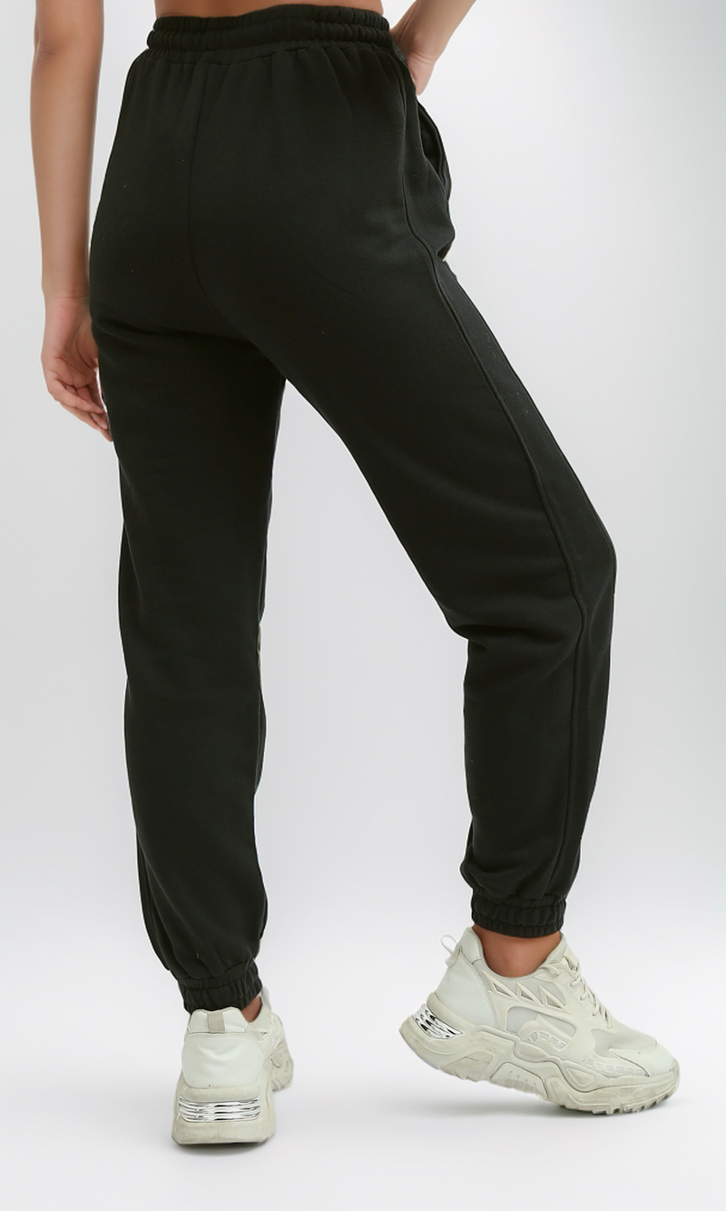 O191338 Solid Patterned Casual Dark Grey Jogger Pants