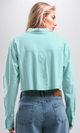 O191379 Mintgreen Solid Summer Short Sleeves Shirt