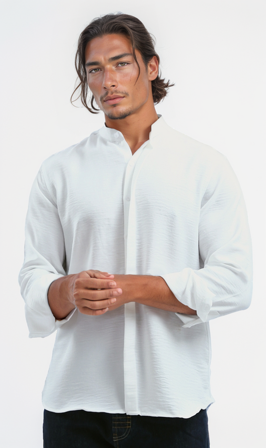 O191461 Full Buttons Regular Fit Casual White Shirt