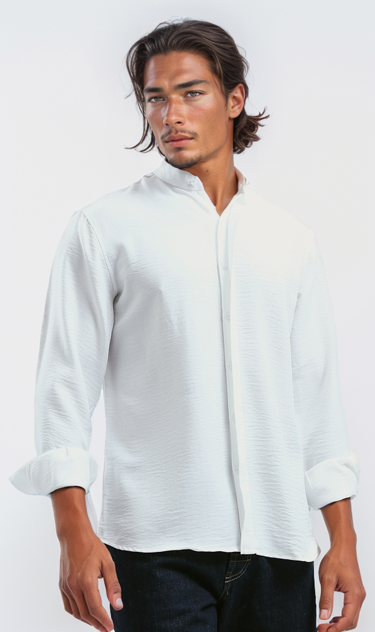 O191461 Full Buttons Regular Fit Casual White Shirt