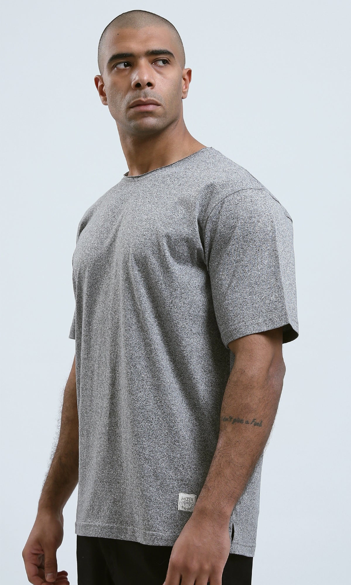 o191530 - Elbow Sleeves Heather Light Grey Comfort Tee