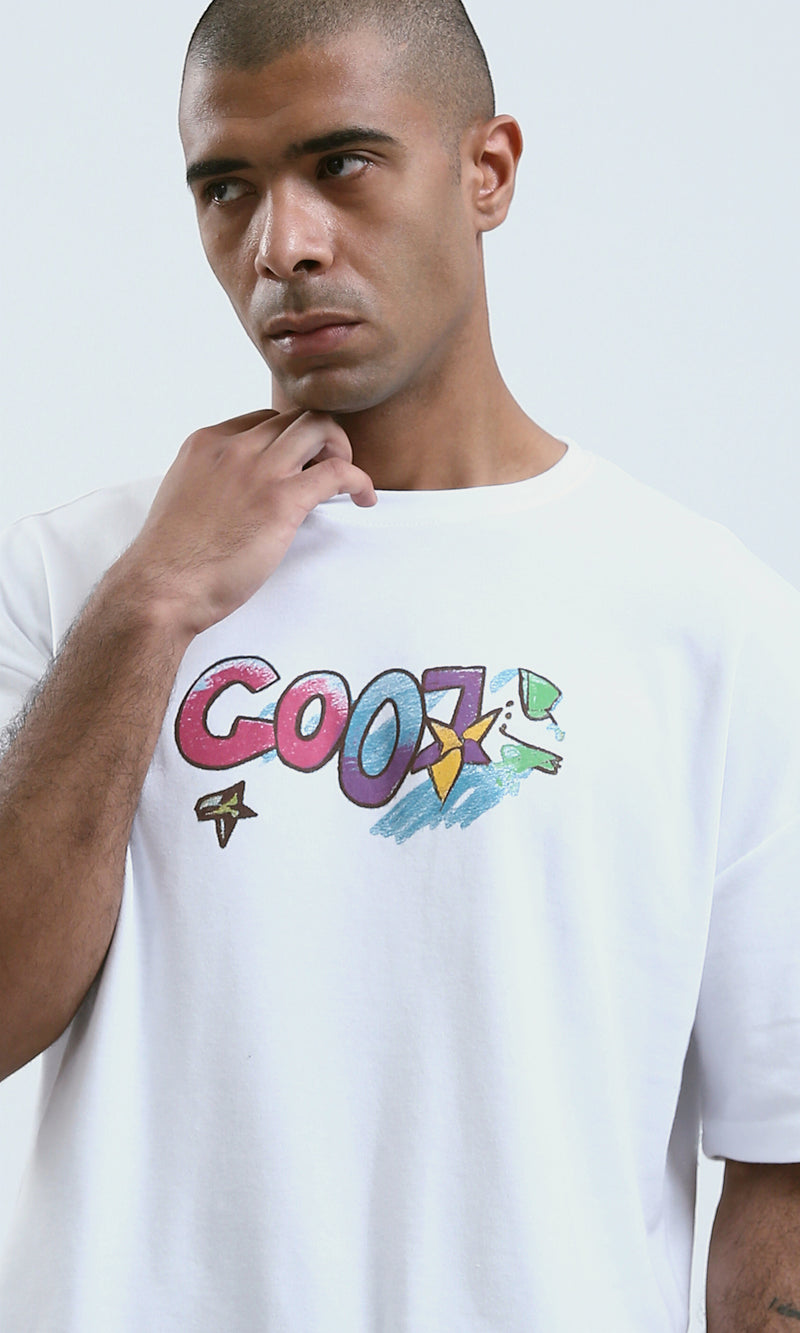 O191647 - Front & Back Print Elbow Sleeves Cotton Tee