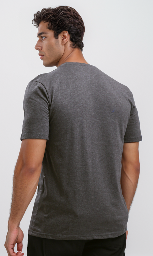 تي شيرت مطبوع "Mountain Forest" هيذر رمادي غامق