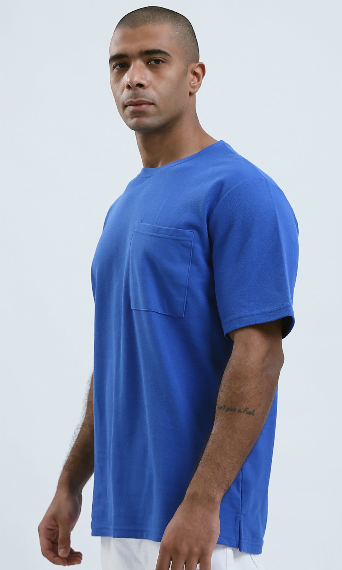 O191658 Dark Blue Slip On Casual Tee With Side Pocket