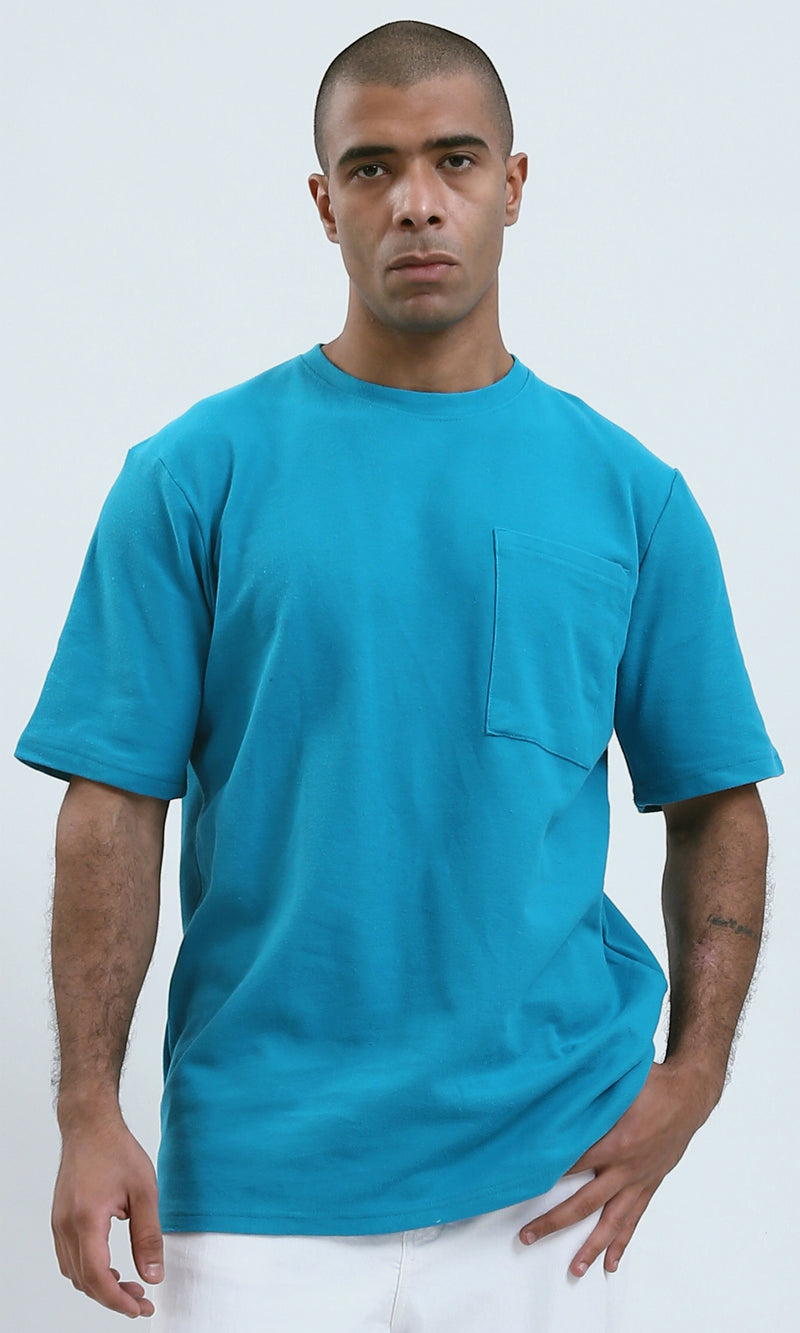 O191659 - Fashionable Light Petrol Tee with Front Pocket