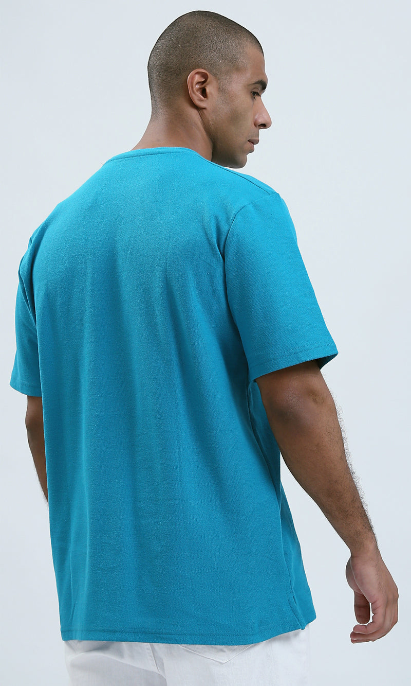 O191659 - Fashionable Light Petrol Tee with Front Pocket