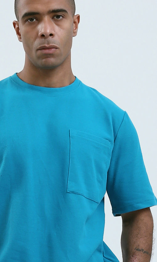O191659 - Fashionable Light Petrol Tee with Front Pocket