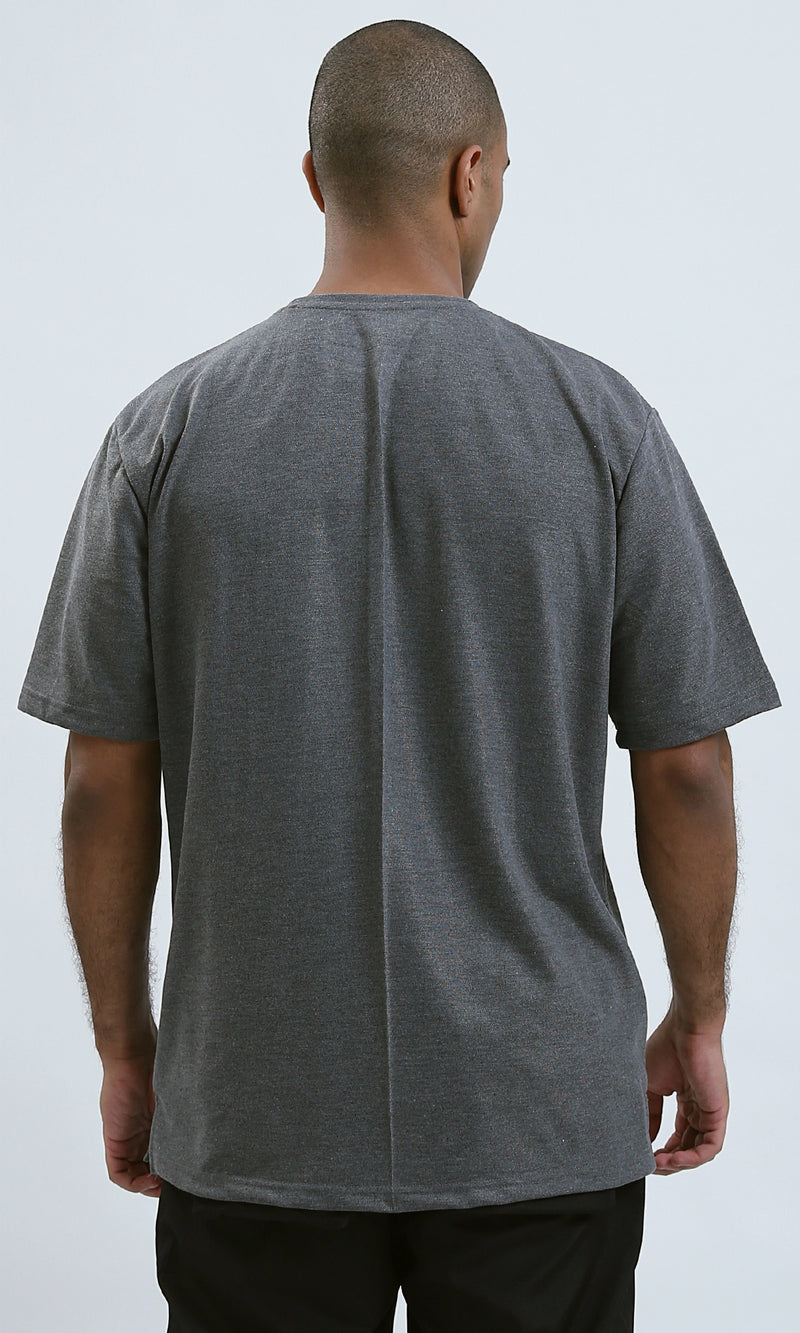 O191660 - Heather Dark Grey Round Neck Summer Tee