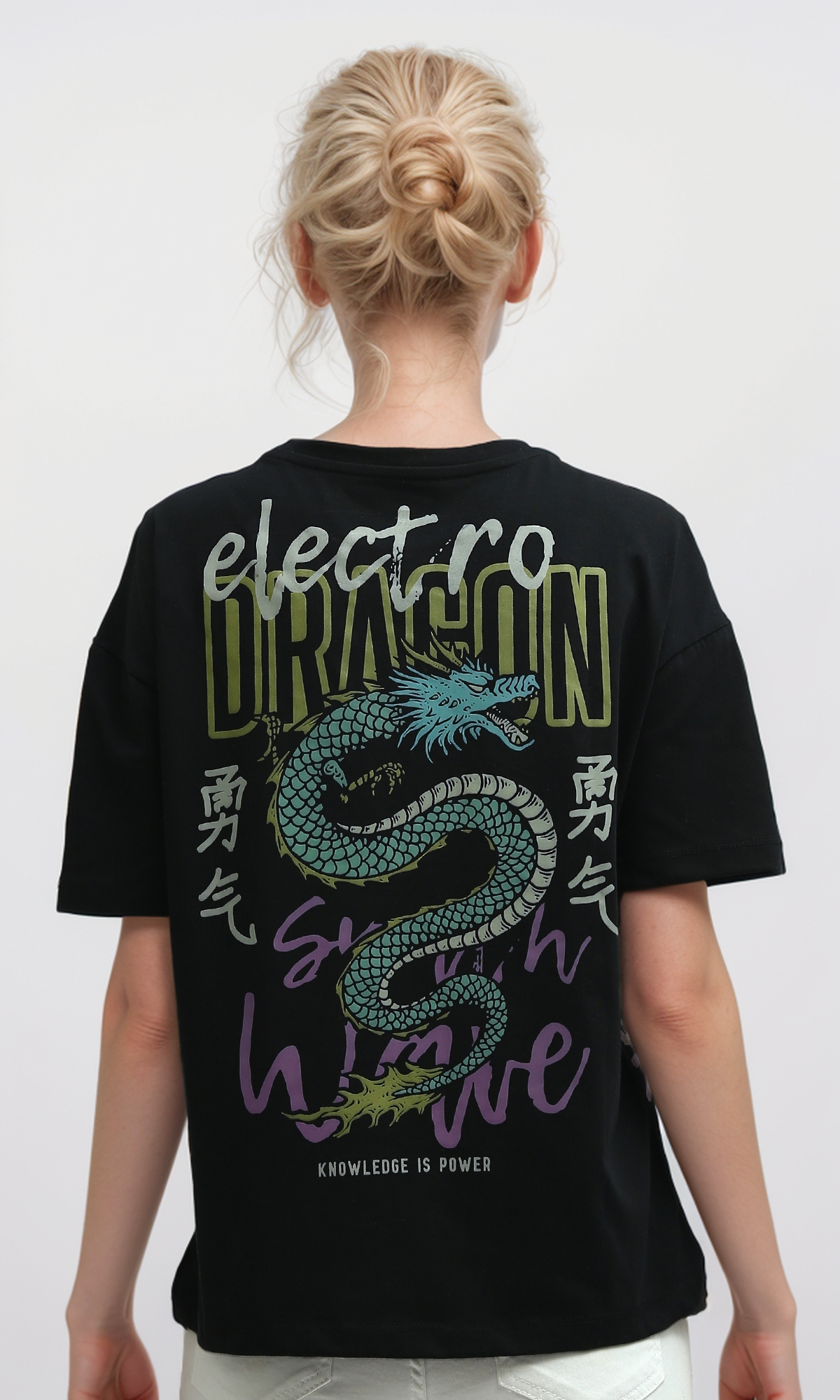 O191665 Printed "Knowledge Is Power" Cotton Short Sleeves Tee