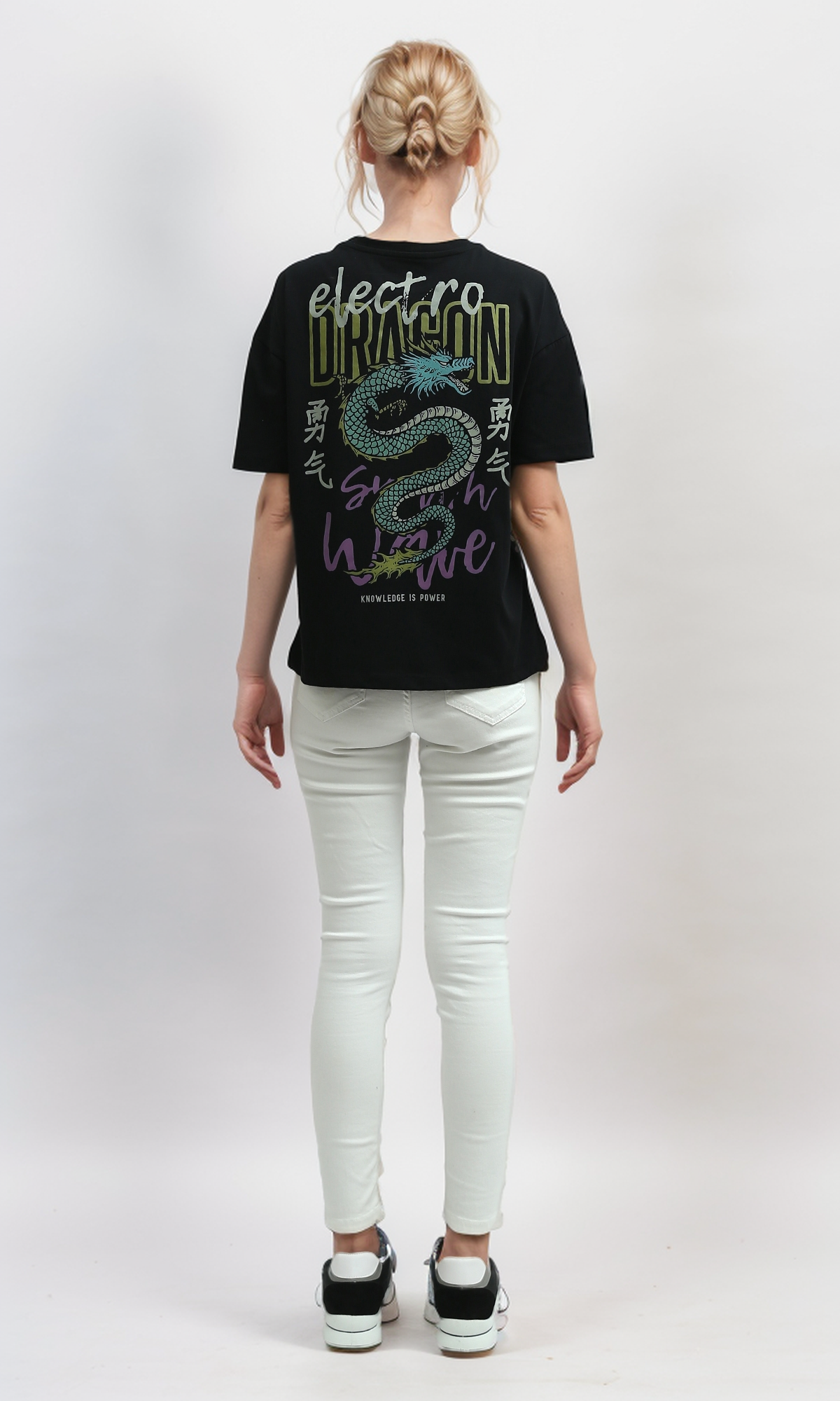 O191665 Printed "Knowledge Is Power" Cotton Short Sleeves Tee