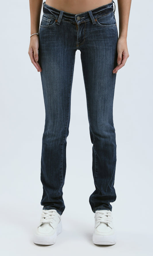 O191701 Standard Blue Casual Solid Skinny Jeans
