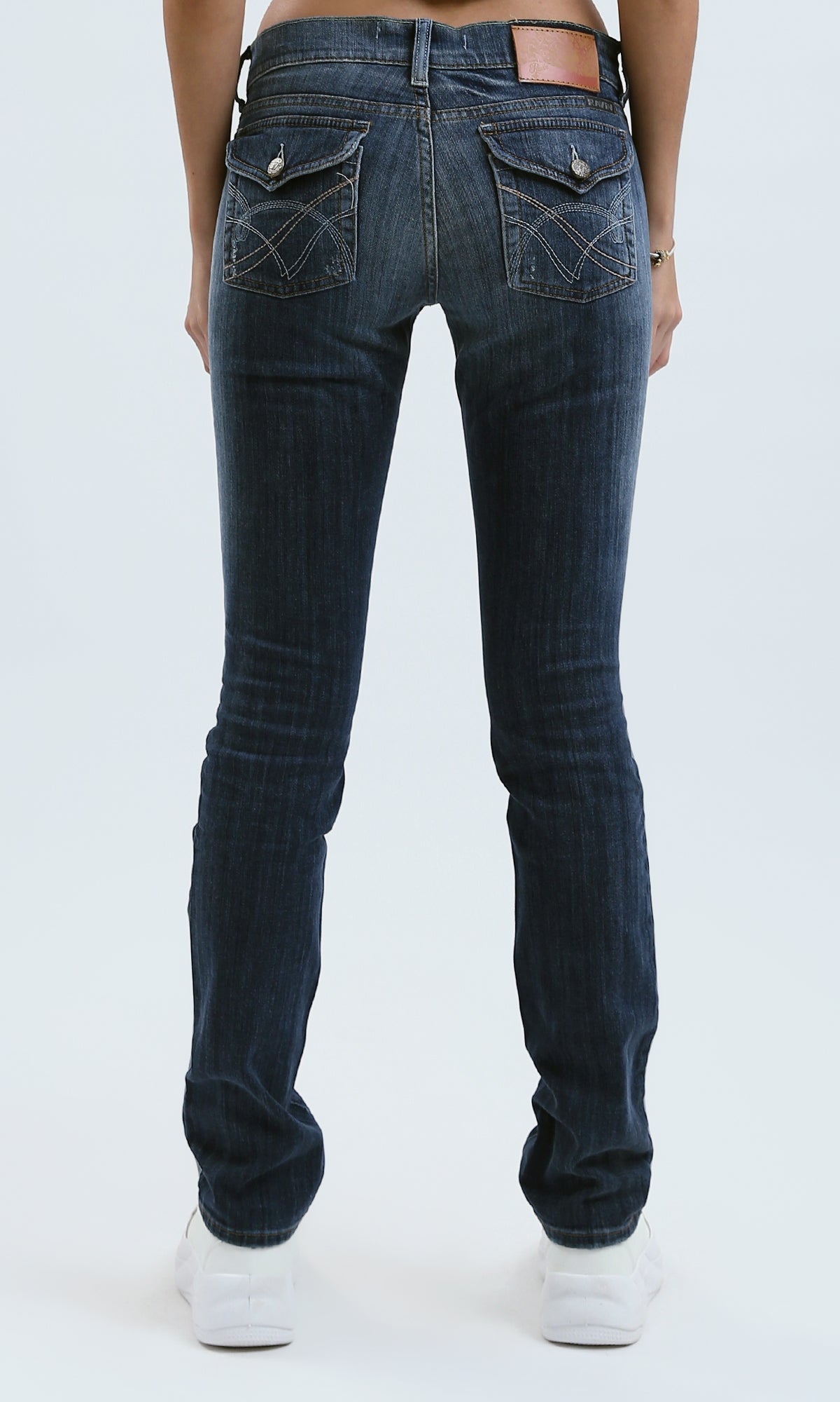 O191701 Standard Blue Casual Solid Skinny Jeans