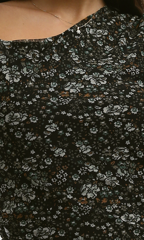 O191874 Feminine Chiffon Maxi Ruffle Dress With Long Sleeves