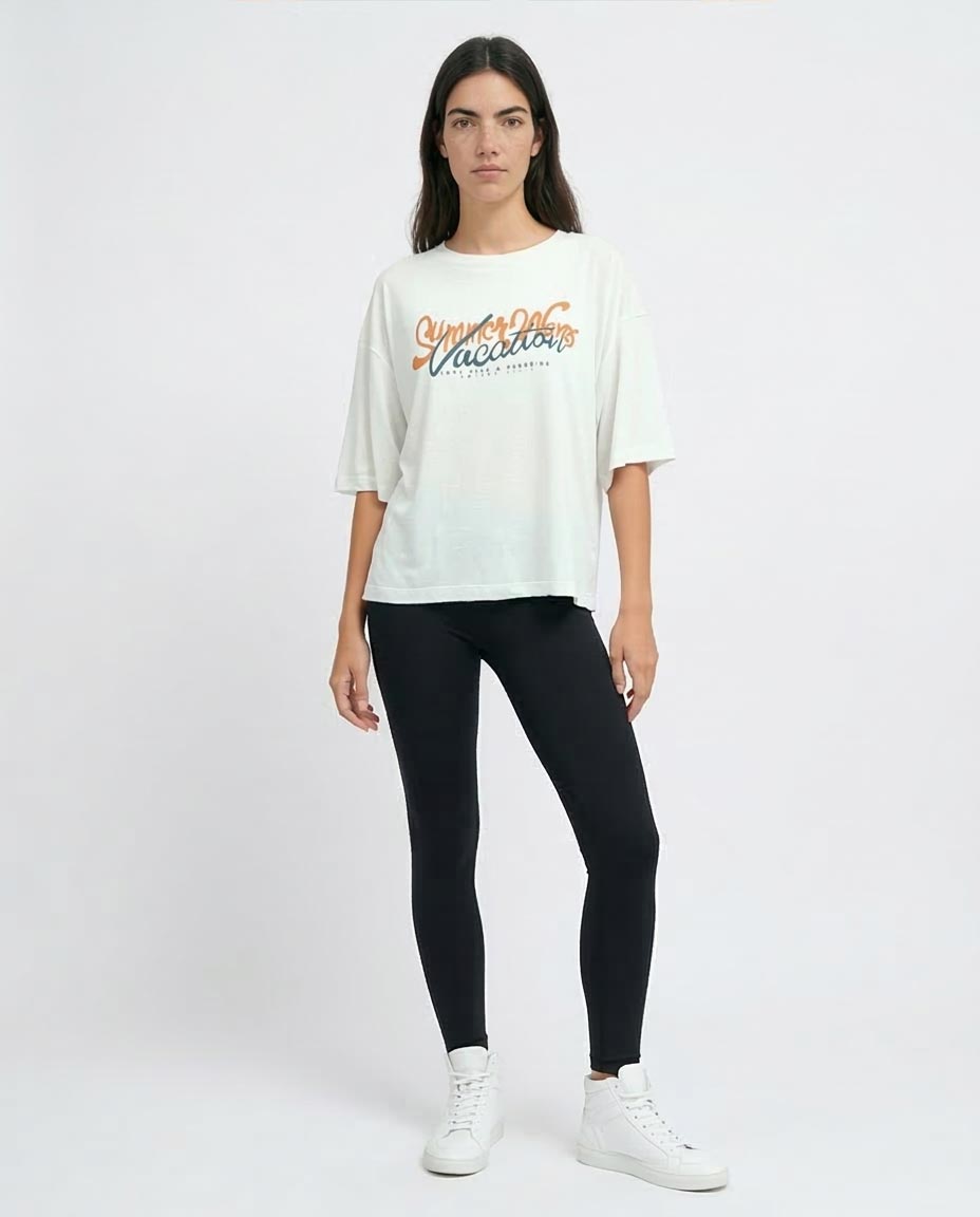 Ravin Oversized "Summer Waves" Graphic T-Shirt - White - O191883
