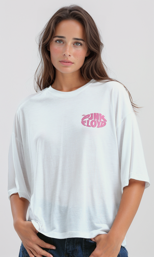 O191884 Heather White Printed Summer Elbow-Sleeves Tee