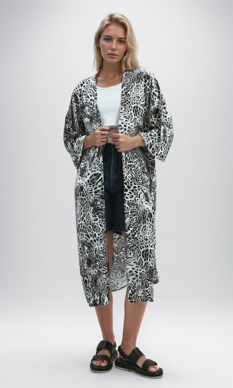 O191894 French Connection Leopard Whisper Cardigan