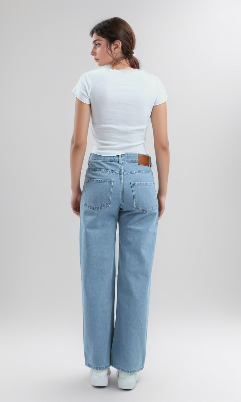 O191898 White Cropped Top With Lettuce Edge