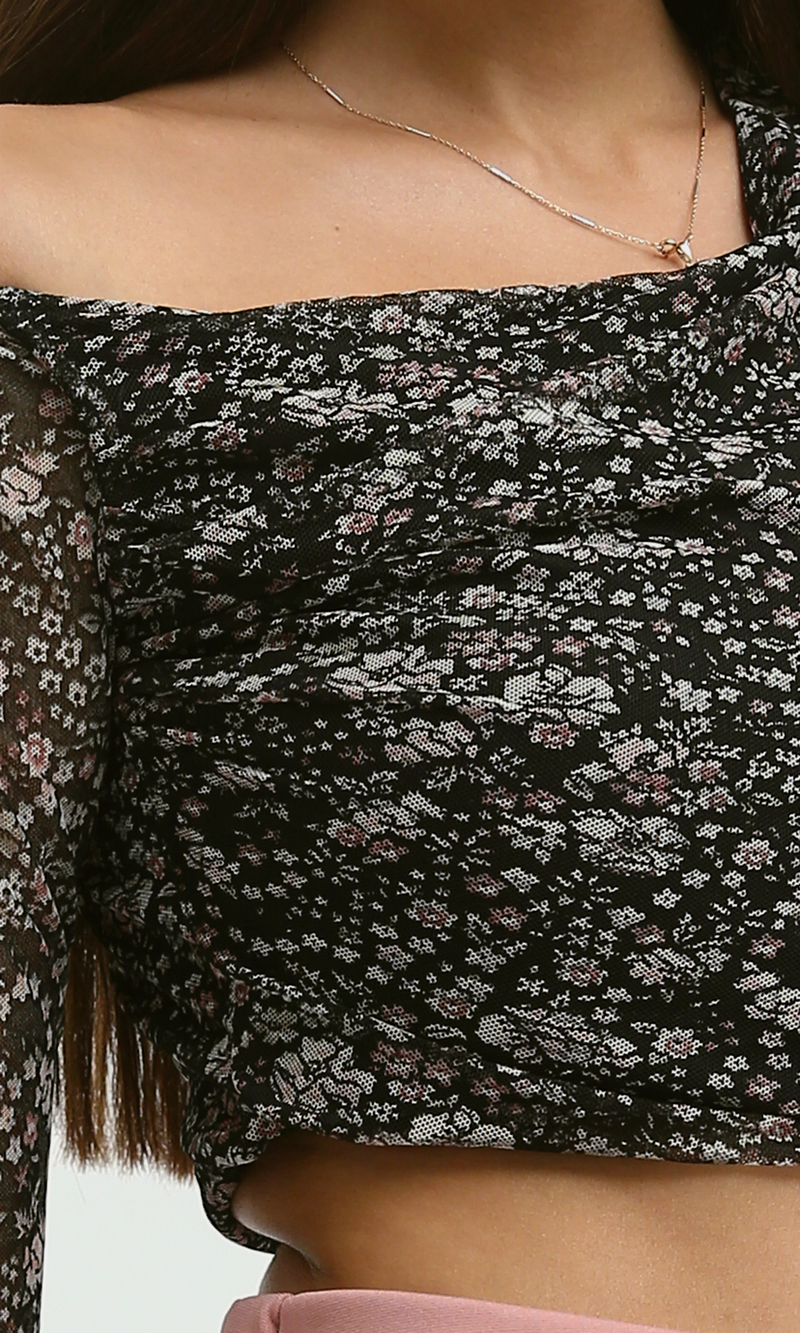 O191901 Long Sleeve Chiffon Tee With Round Neck