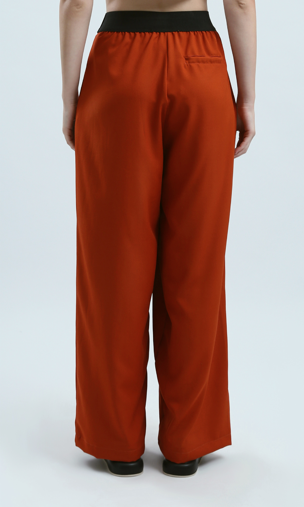 O191920 Havana Casual Wide Leg Pants With Black Elastic Waist