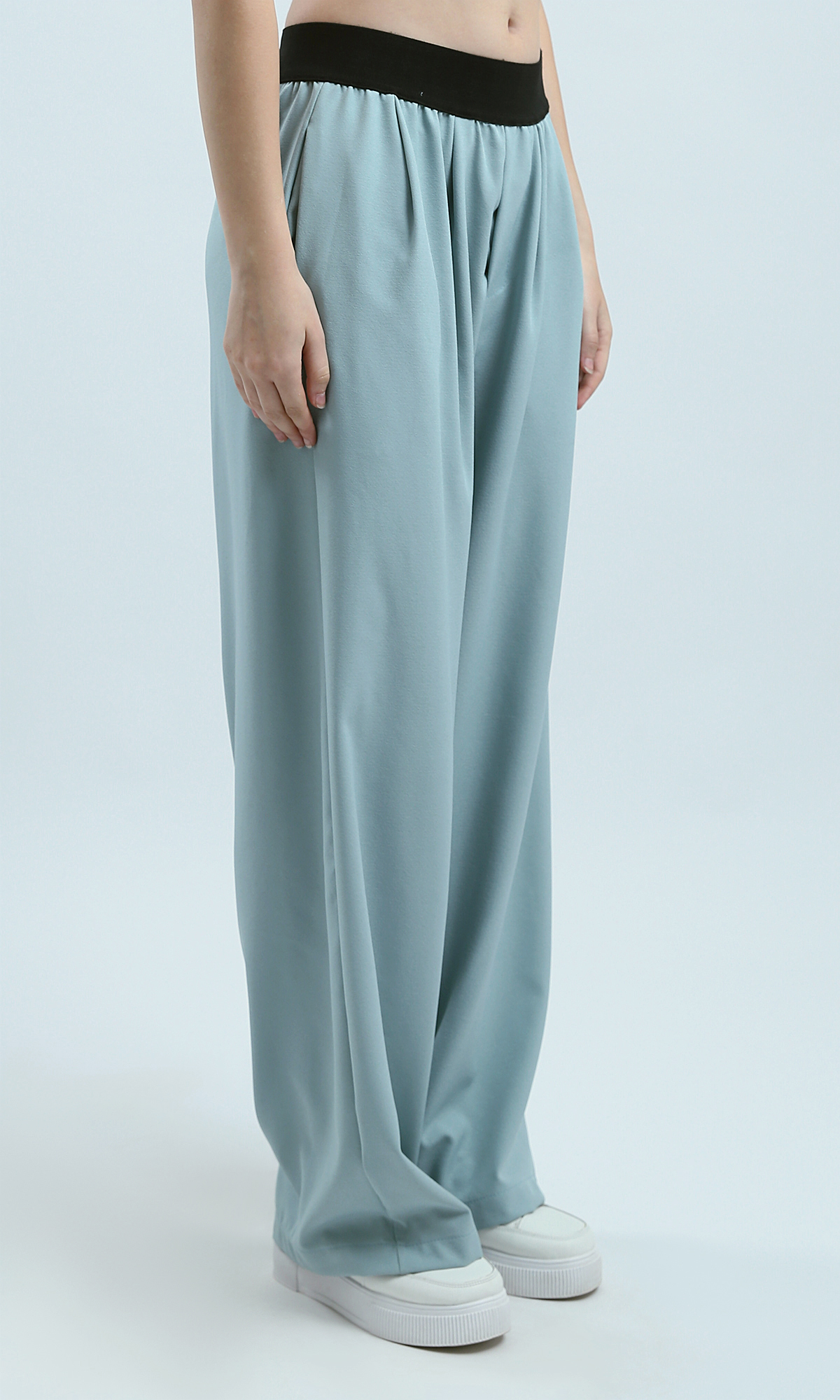 O191921 Elastic Waist Summer Wide Leg - Mintgreen