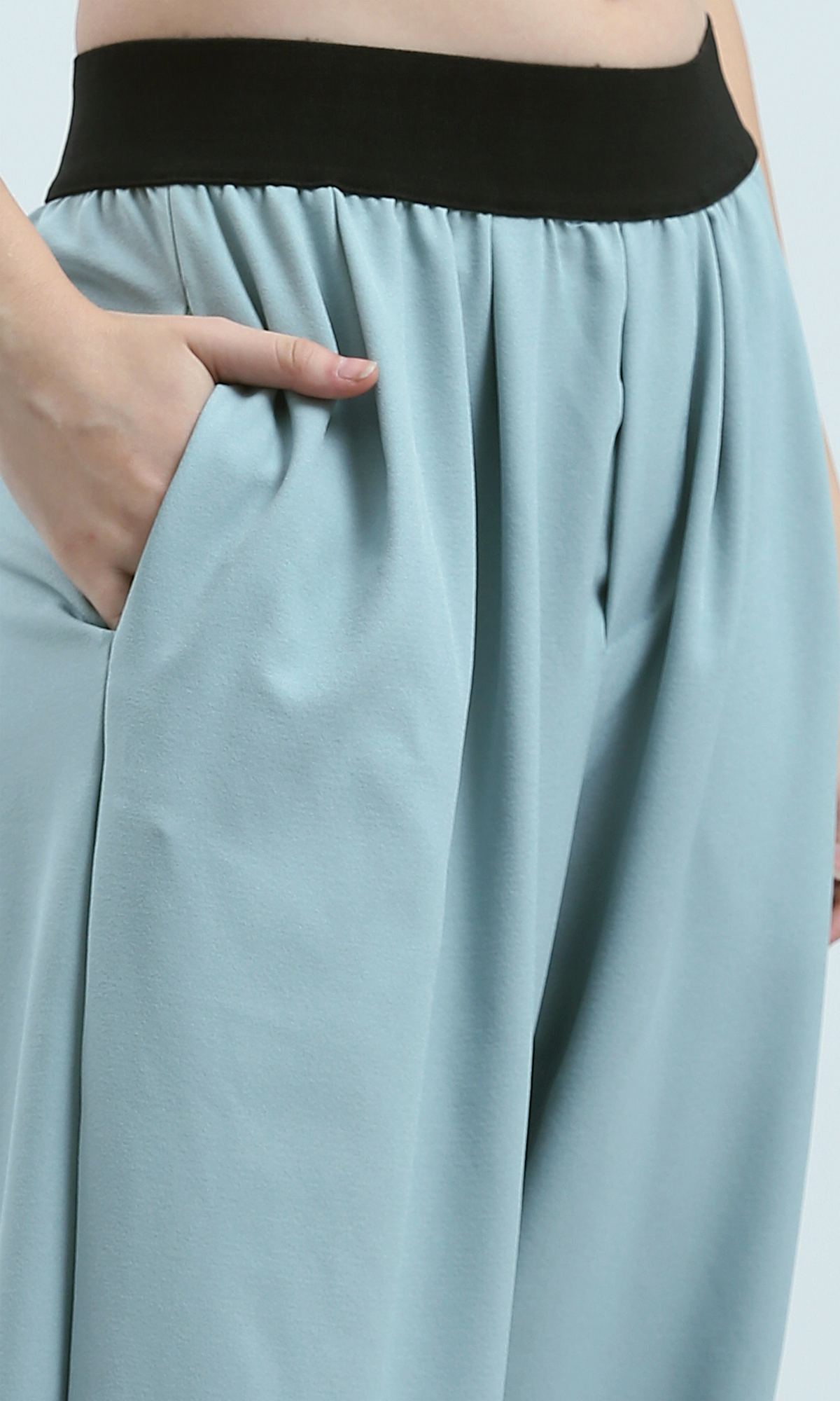 O191921 Elastic Waist Summer Wide Leg - Mintgreen