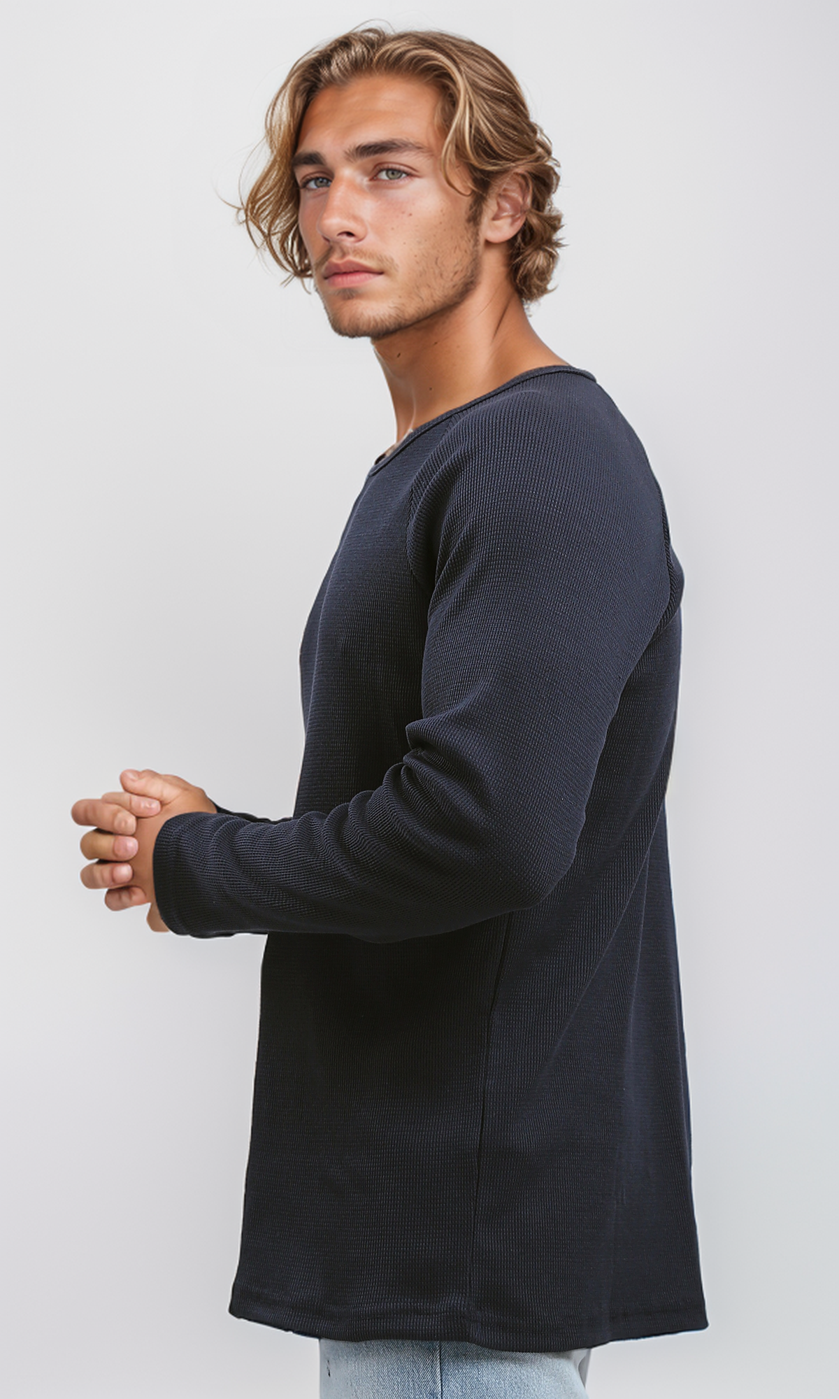 O192000 Slip On Relaxed Fit Navy Blue Tee