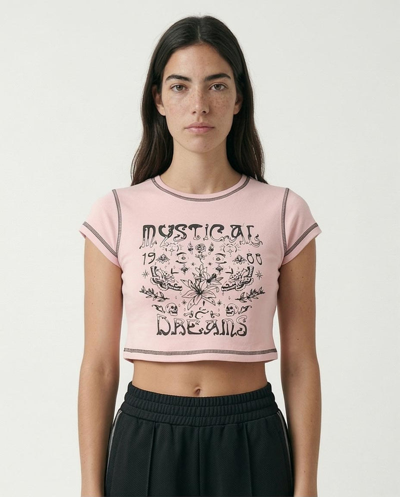 Ravin | Mystical Dreams Contrast Stitch Baby Tee - o192026
